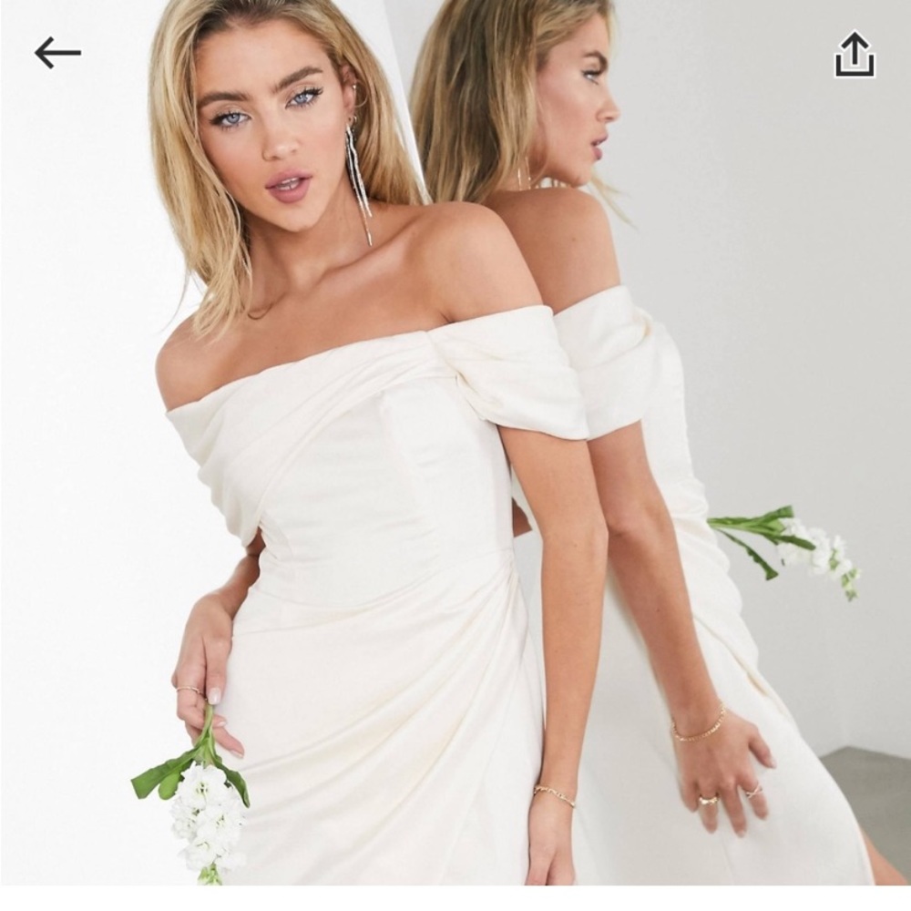 NWT ASOS WHITE BRIDAL DRESS - Picture 4 of 5